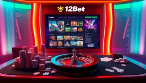 Experience thrilling online gambling with 12bet featuring vibrant casino tables and engaging game interfaces.