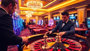 Exciting online gambling scene featuring link rr88 on vibrant betting slips and upscale casino tables.