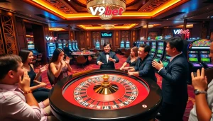 Experience the excitement of gambling at V9bet with vibrant casino gaming elements and lively interactions.