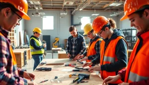 Engaged students in construction education Colorado classroom focused on hands-on training.