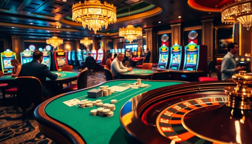 Players enjoying table games in a vibrant casino atmosphere at new 66, reflecting excitement and luxury.