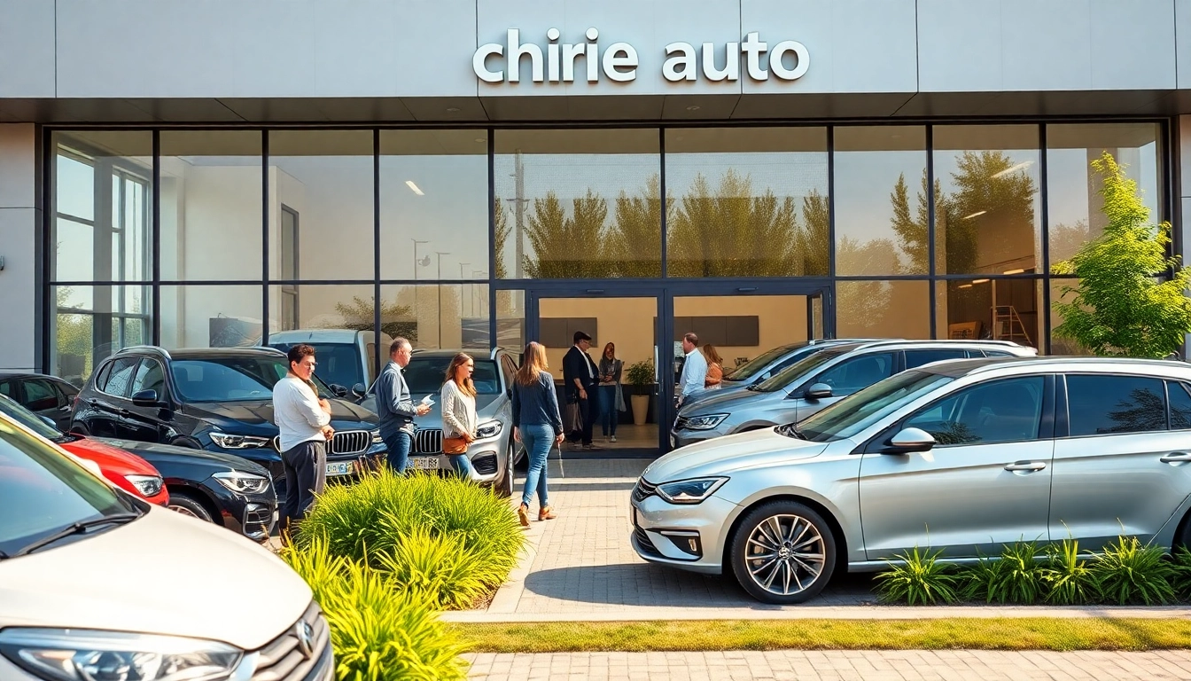 Chirie auto rental cars at a modern facility in Chișinău under bright sunlight.
