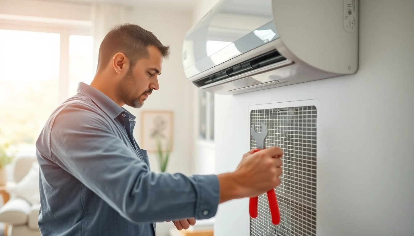 HVAC technician performing ac repair Glendale AZ in a well-lit residential setting