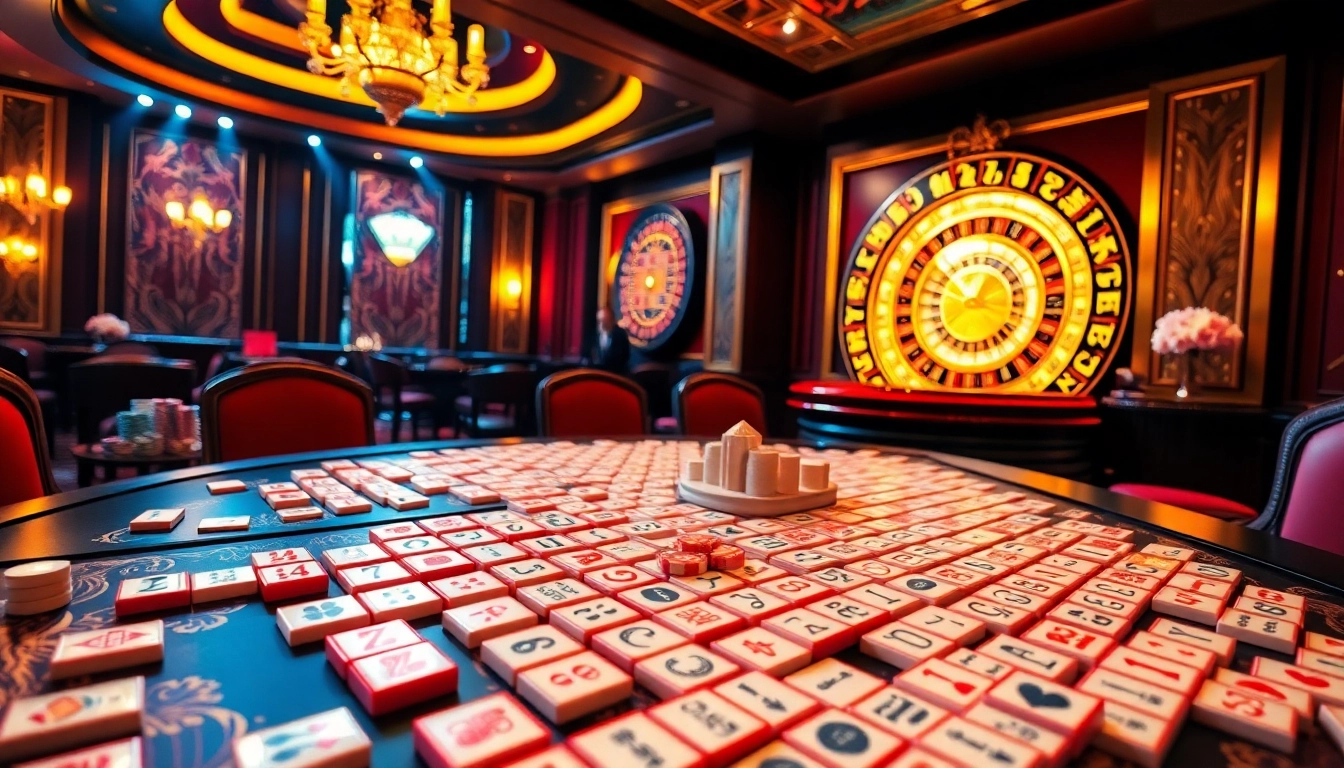Play link mahjong with vibrant tiles and casino ambiance for an immersive gaming experience.