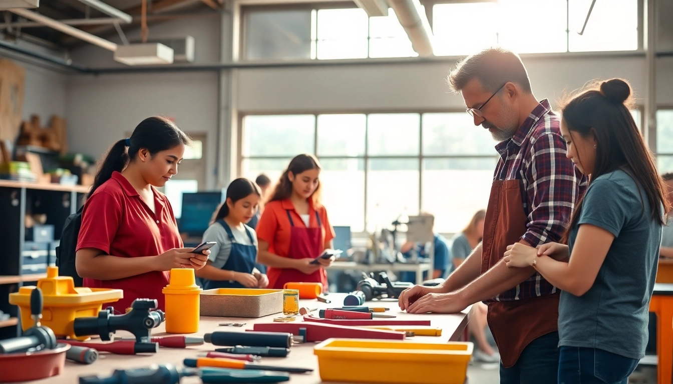 Students learning at trade schools Oahu, showcasing hands-on training and collaboration.