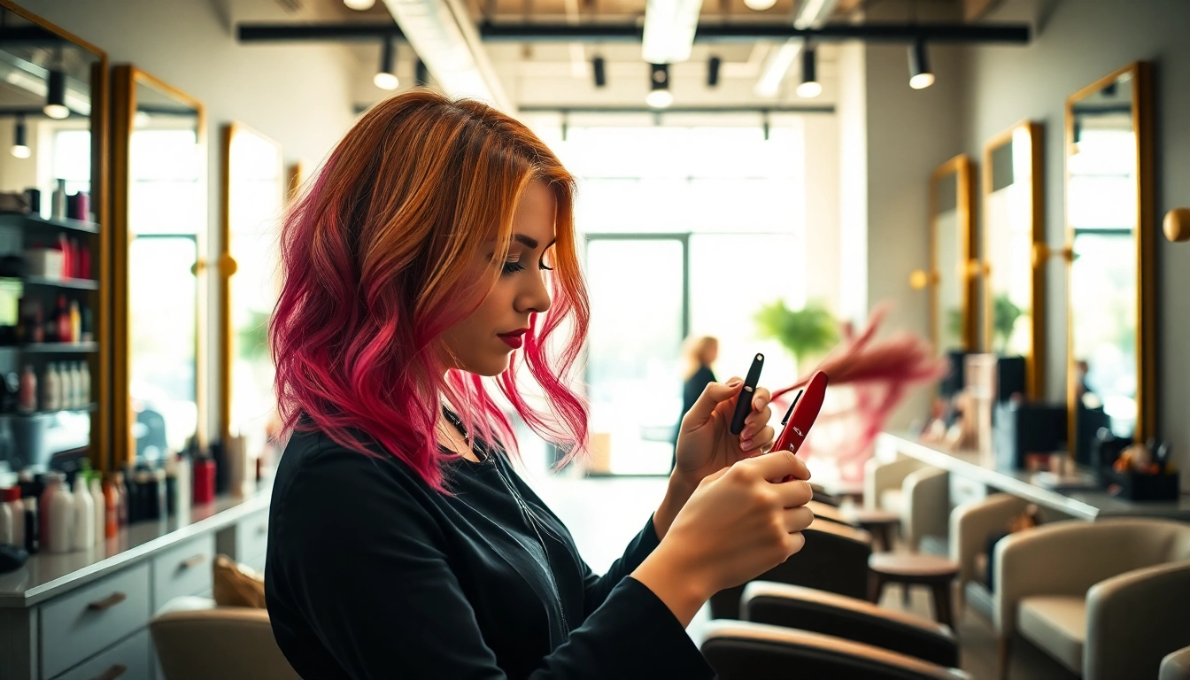 Coafor profesionist în București oferind servicii de hairstylist bucuresti pentru un look modern.