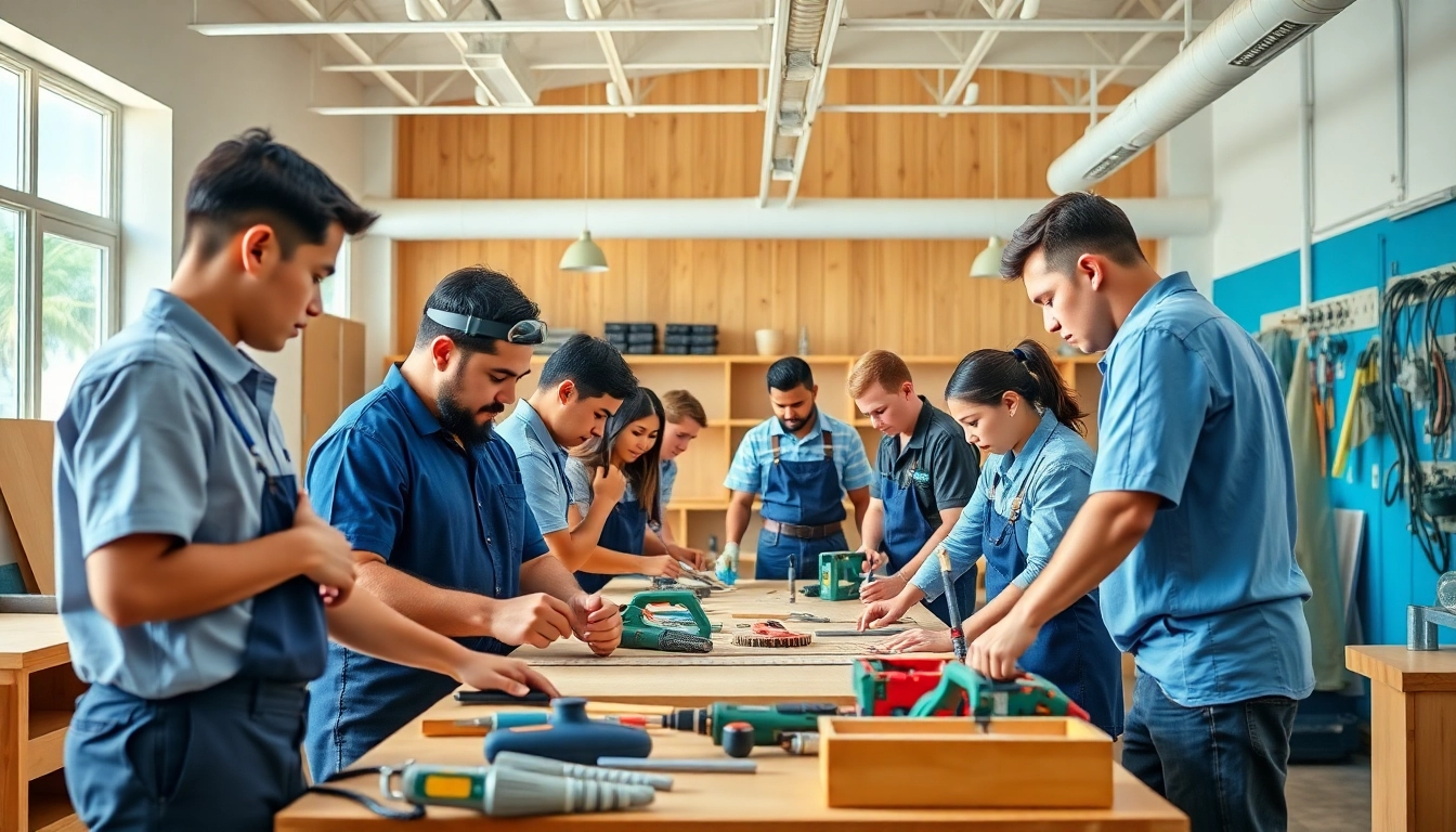 Students at hawaii trade schools participating in hands-on training activities.