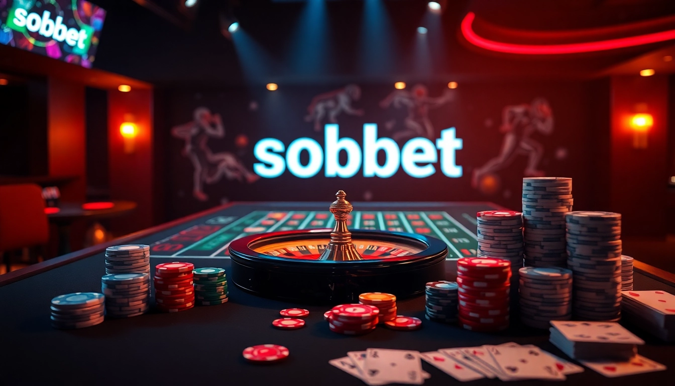 Engaging online gambling scene showcasing llink alternatif sbobet with vibrant poker chips and casino table.