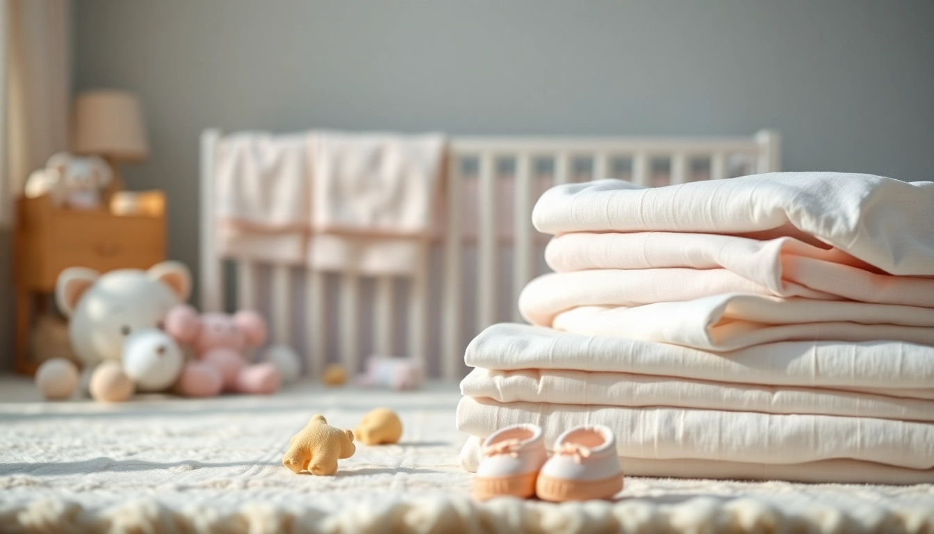 Stof voor pasgeboren baby's in pastelkleuren met knuffels en schattige schoenen.