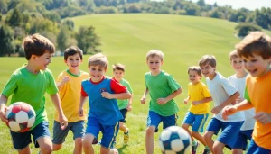 Experience the joy of Multi Sports Camps for Boys with boys engaging in various athletic activities outdoors.