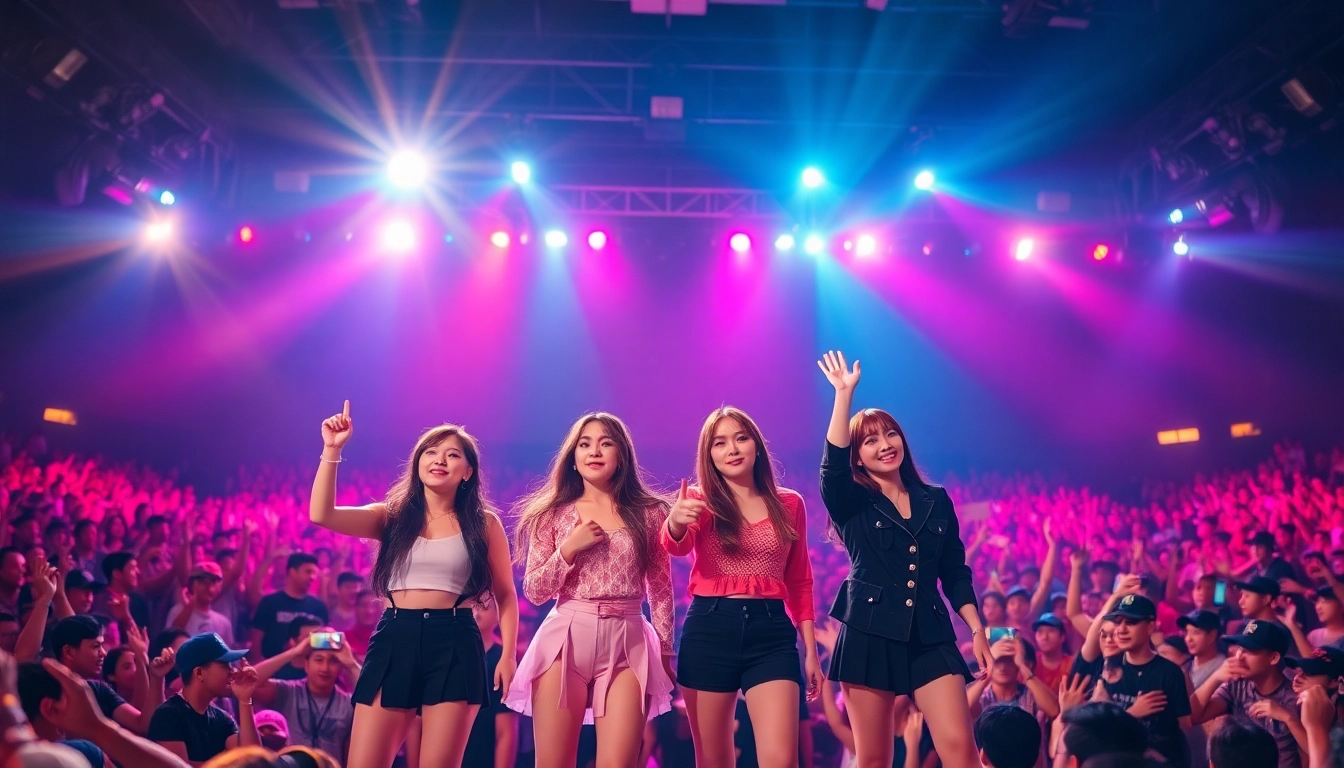 Catch the latest Blackpink news as the group performs on stage under vibrant lights, captivating their audience.