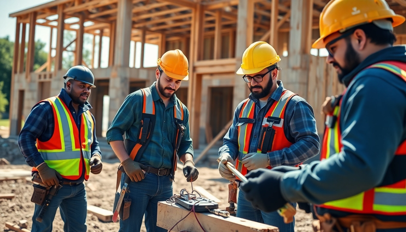 Advanced construction apprenticeships carolinas showcasing hands-on training at a bustling job site.