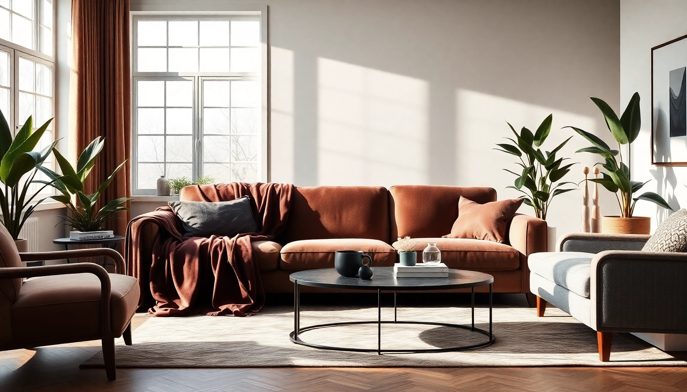 Ervaar luxe & structuurstoffen in een stijlvolle woonkamer met elegante inrichting.