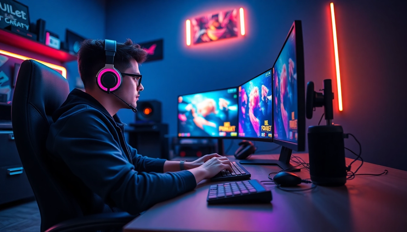 1win demo oynamaq üçün müasir oyunçu və qamer masa, gözəl avadanlıqla bəzədilmiş.