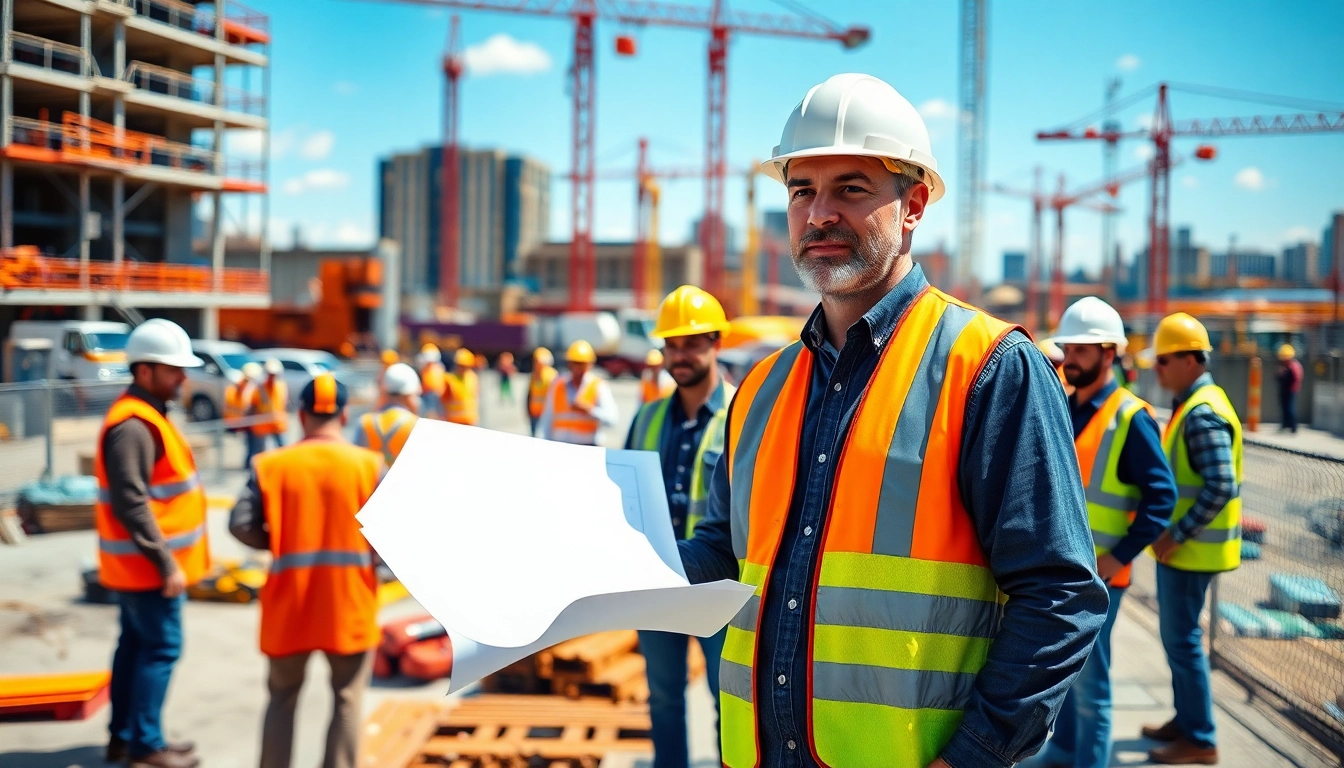 New Jersey Construction Manager directs teamwork on a dynamic urban construction site.
