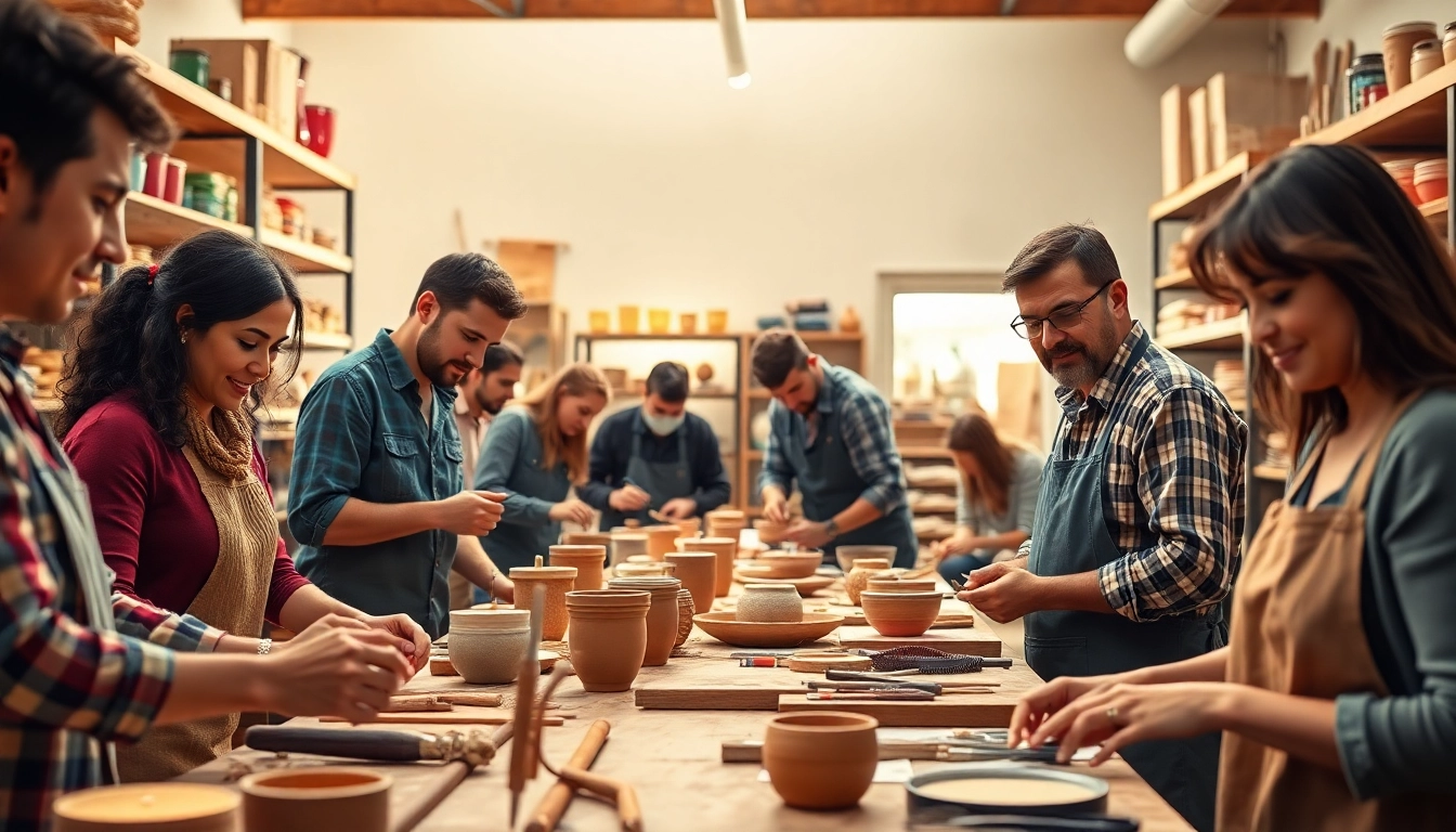 Craft training Colorado participants learning various artisan skills in a vibrant workshop.