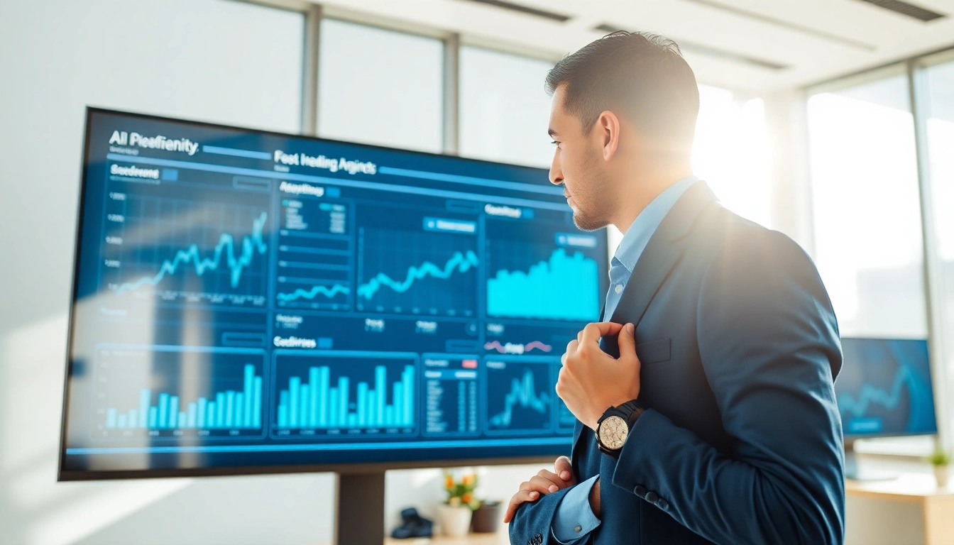 Visualizing AI Credit Decisioning Engine for Bank metrics in a modern office setting.