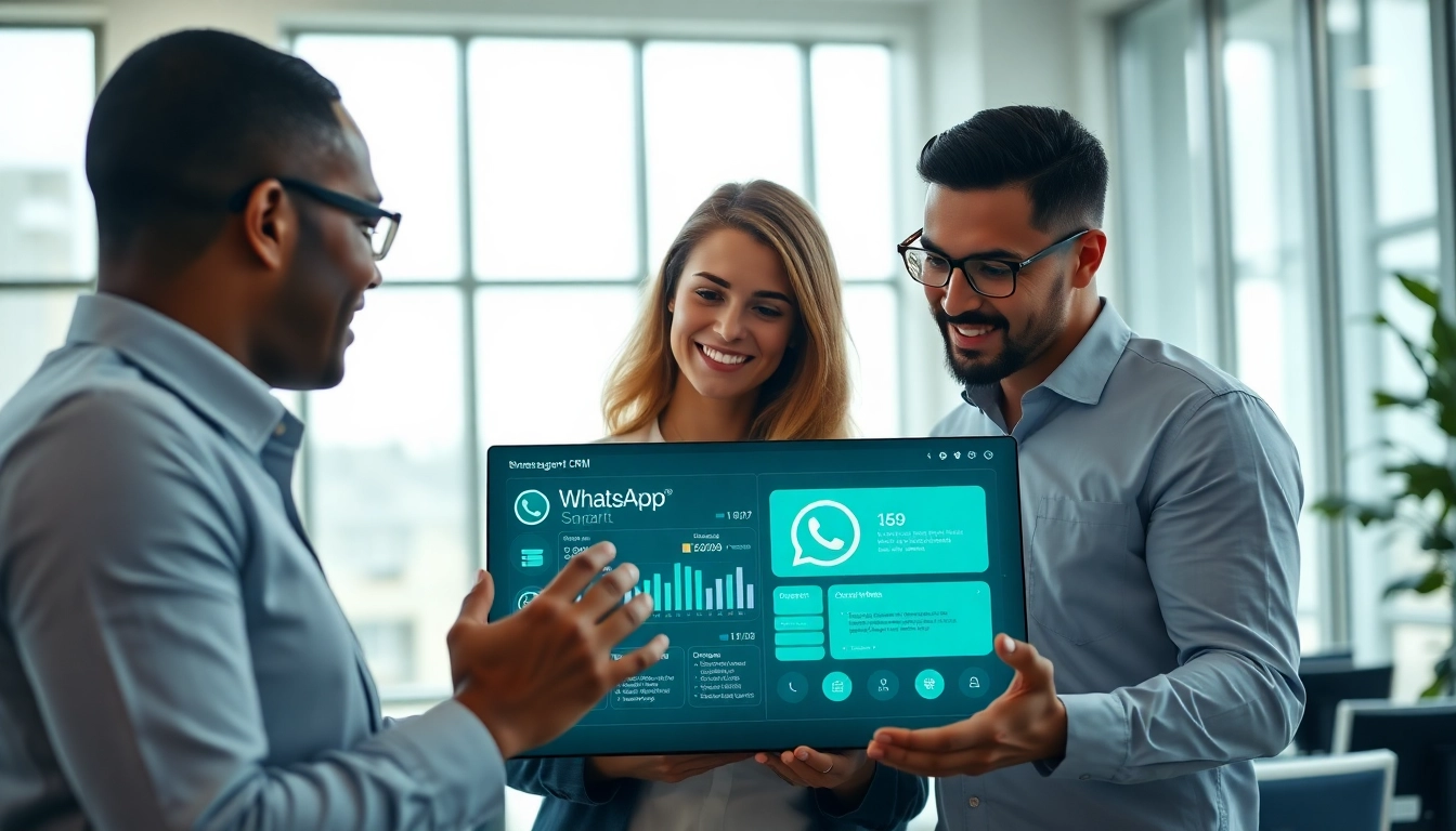 Engaged team using WhatsApp Smart CRM to enhance communication efficiency.