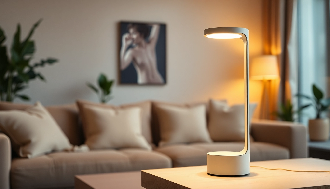 led lamp die een uitnodigende sfeer creëert in een stijlvolle woonkamer