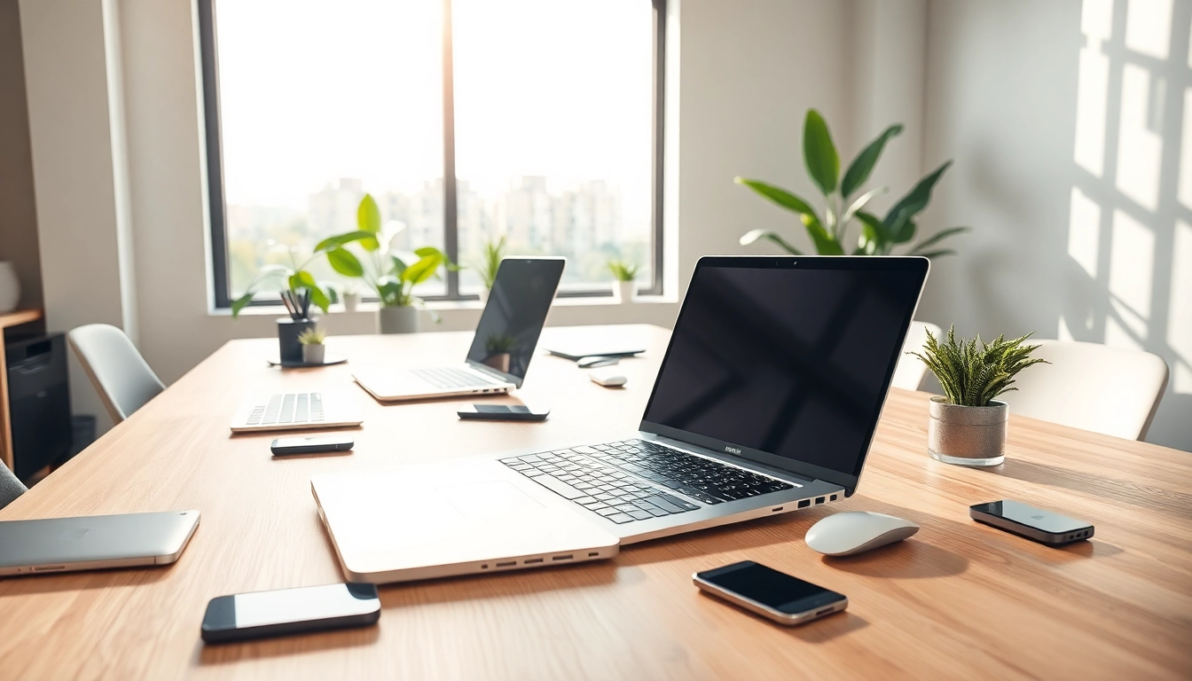 Drożeją laptopy na eleganckim biurku z nowoczesnymi gadżetami