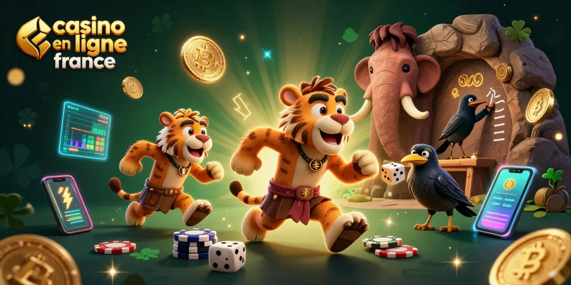 Découvrez le casino en ligne France avec cette illustration dynamique, pleine de jeux et de paris.