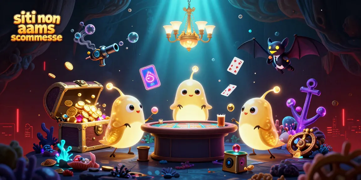 In questa scena, i siti non AAMS scommesse brillano tra lumachine luminose e un dealer pipistrello, immersi in un mondo di tentazioni.
