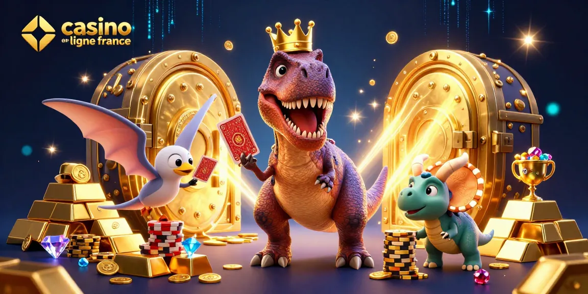 Jouez au casino en ligne France avec des personnages animés dans une scène riche en éléments de jeu.