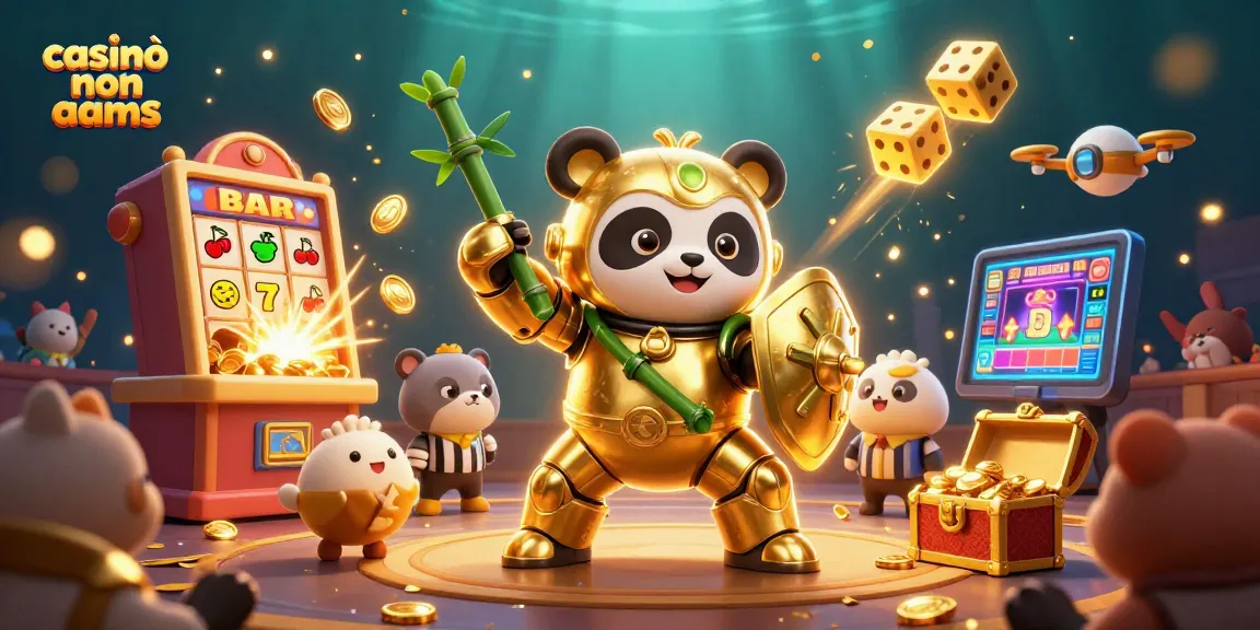 Gioca ai casinò non AAMS con slot vincenti e personaggi 3D dinamici in un'illustrazione vibrante.