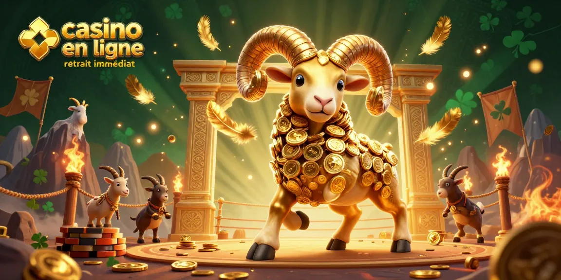 Participez au casino en ligne retrait immédiat avec ce puissant bélier doré, symbole de gains!