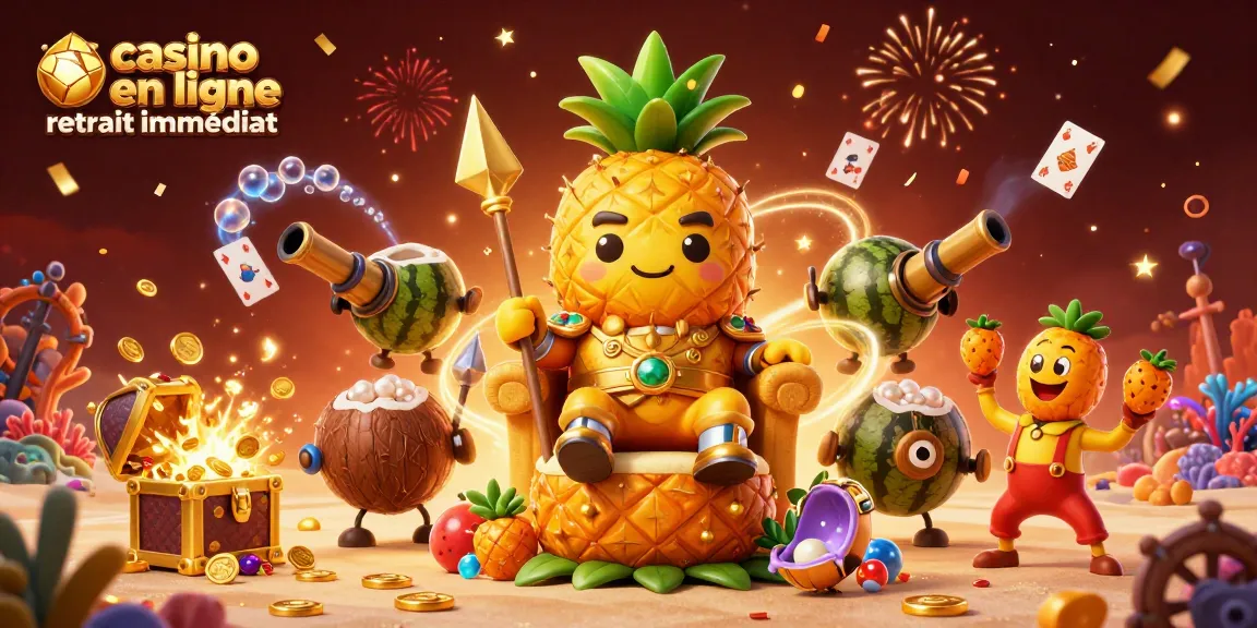 Profitez d'une expérience de casino en ligne retrait immédiat avec le roi ananas et ses gardes