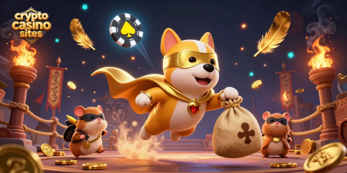 Gioca nei migliori siti di crypto casino con un cane supereroe e un criceto pronti all'azione.