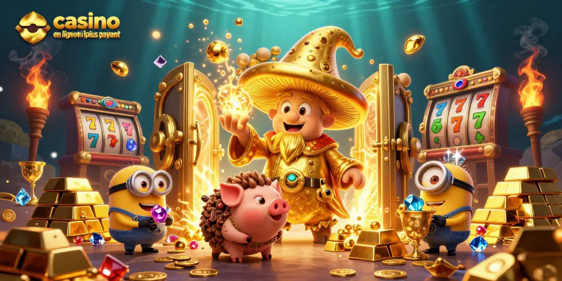 Jouez au casino en ligne le plus payant avec le sorcier champignon magique et un trésor doré.