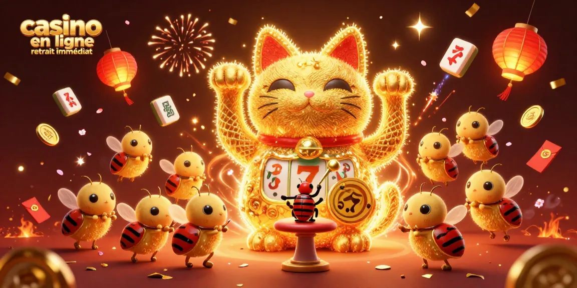 Illuminez votre expérience avec le casino en ligne retrait immédiat grâce à ce chat porte-bonheur en feuillage doré.