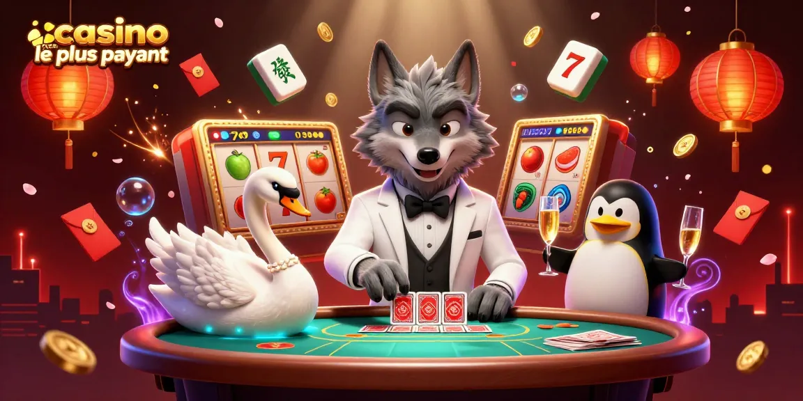 Jouer dans le casino en ligne le plus payant avec des personnages animés autour d'une table de baccarat.