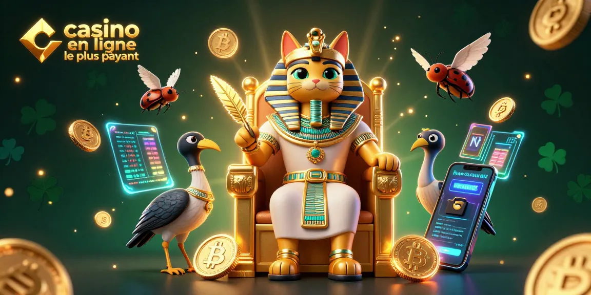 Jouez aux jeux de casino en ligne les plus payants avec un pharaon égyptien et des éléments de crypto-monnaie.