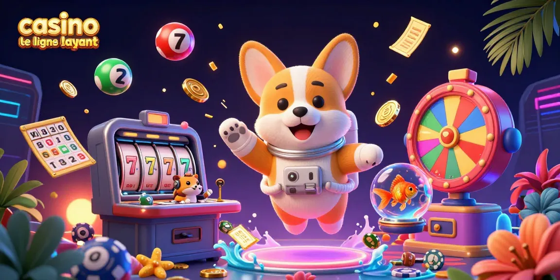 Le casino en ligne le plus payant avec un corgi astronaute flottant parmi les éléments de jeu et les pièces d'or.