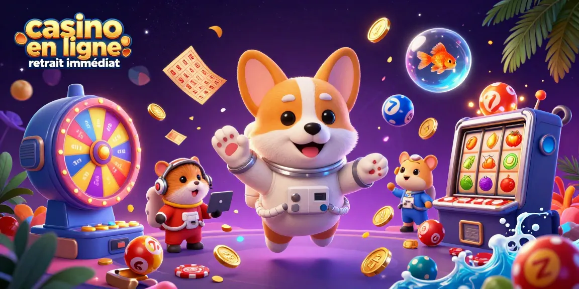 Vivez l'expérience de casino en ligne avec retrait immédiat grâce à des jeux flottants captivants et des personnages 3D animés.