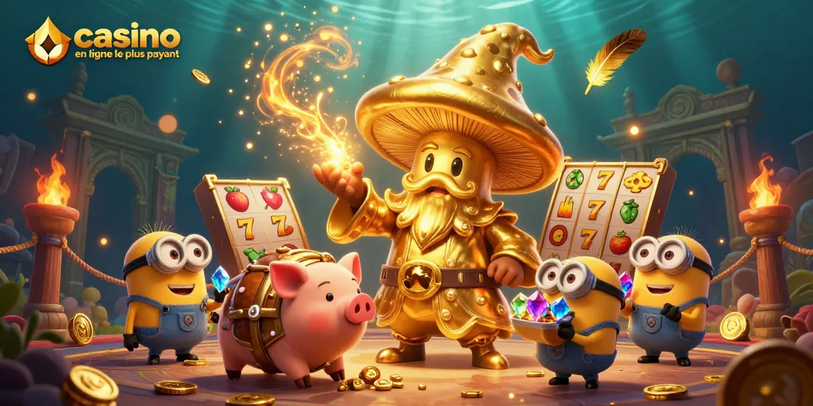 Profitez des gains sur le casino en ligne le plus payant, avec un magicien doré, un cochon truffier et des gemmes éclatantes.