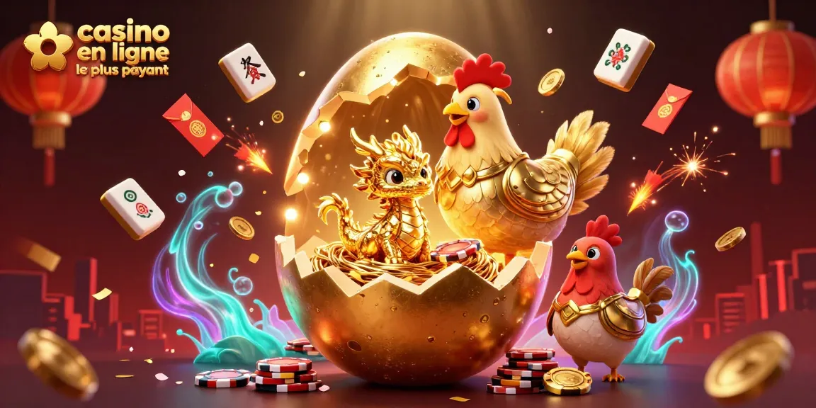 Le casino en ligne le plus payant dévoile un dragon doré entouré de jetons au poker.